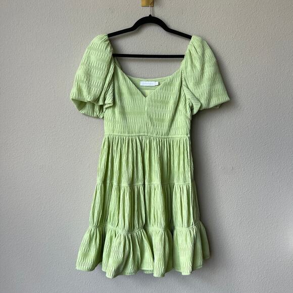 Jonathan SIMKHAI Cadence Variegated Mini Dress in Pear Green Size 2 - Picture 2 of 5